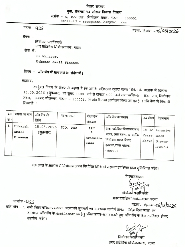 Utkarsh Small Finance Bank Vacancy 2026 Apply