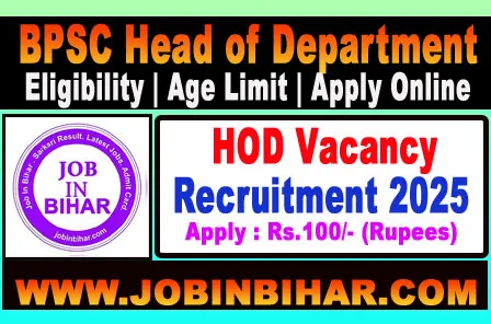 BPSC Head of Department HOD Vacancy 2025 Apply Online
