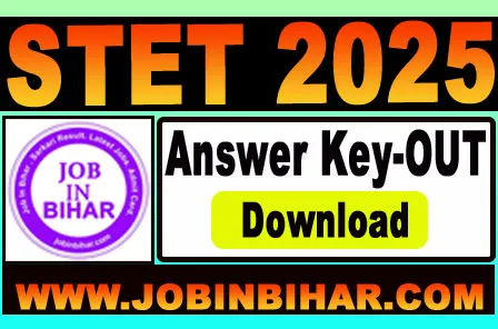 Bihar STET (BSTET) Answer Key 2025 release notice for the 14