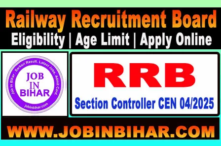 Railway RRB Section Controller Recruitment 2025 Notification PDF