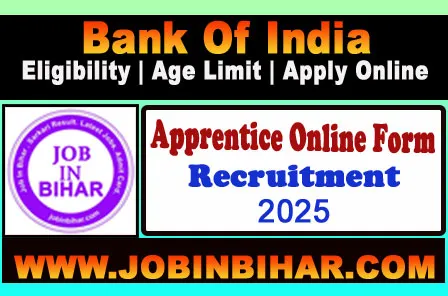 Bank of India Apprentice Recruitment 2025 Apply Online | 400 Bank of India Apprentice Recruitment 2025 Notification