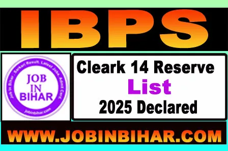 IBPS Clerk 14 Reserve List 2025 Released