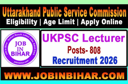 UKPSC Lecturer Recruitment 2026 Notification