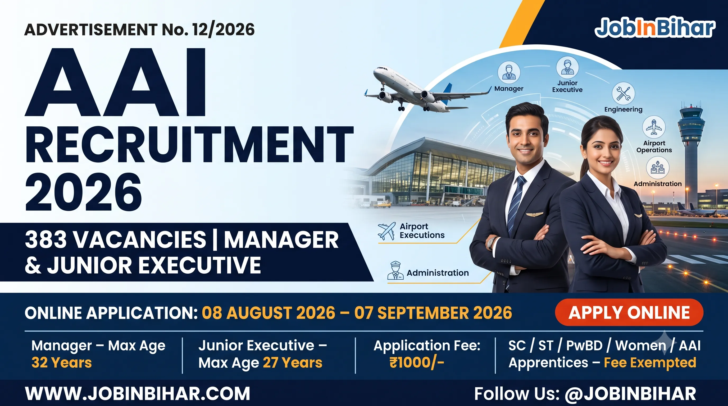 AAI Manager & Junior Executive Recruitment 2026 Banner