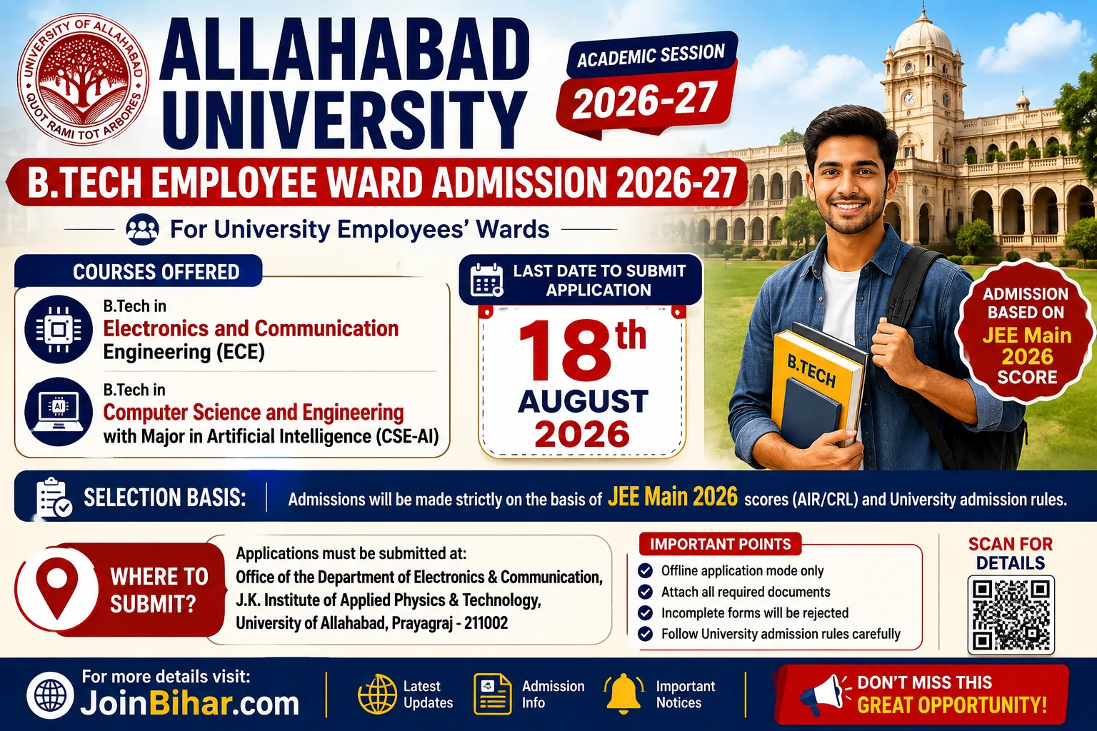 Allahabad University BTech Employee Ward Notice 2026