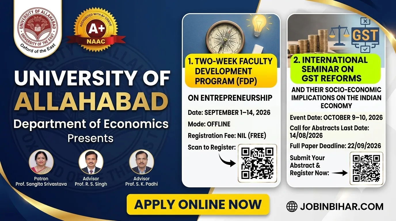 Allahabad University FDP and Seminar Notice 2026 Banner