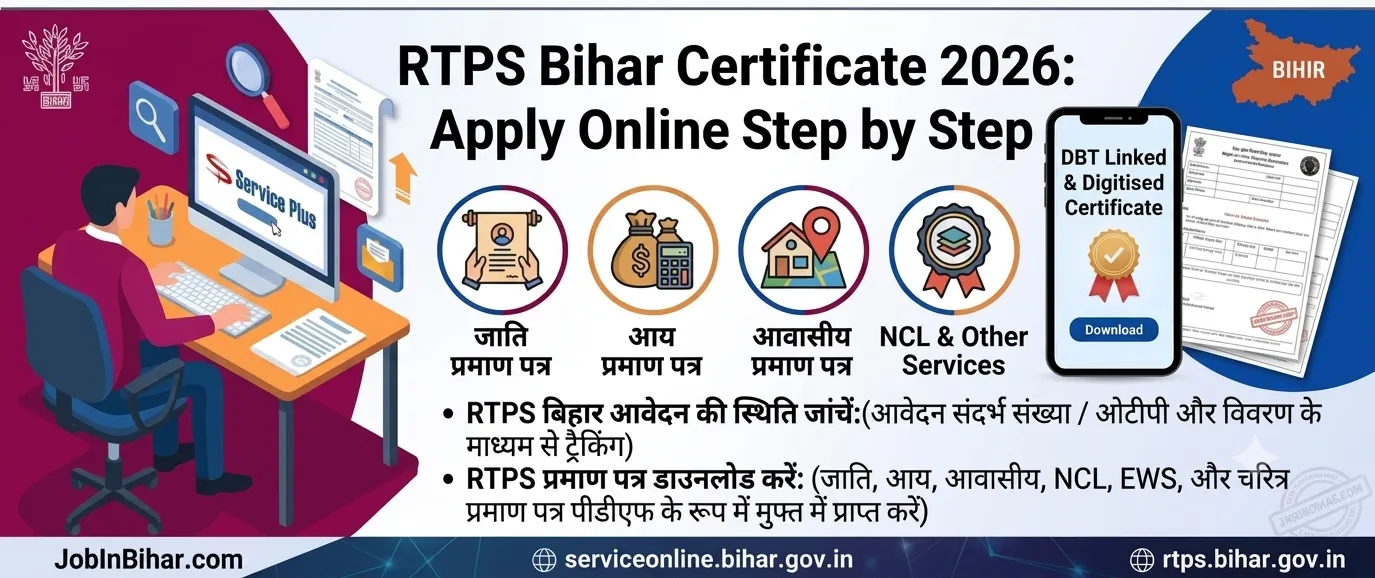 RTPS Bihar Residence Income Caste Certificate Portal 2026