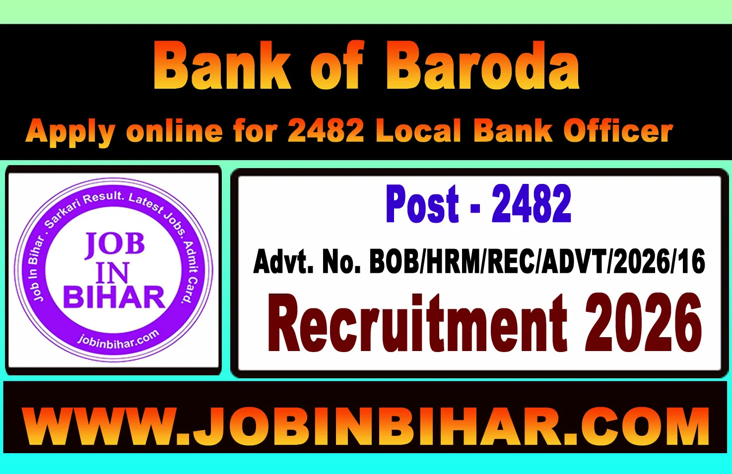 Bank of Baroda LBO Recruitment 2026 Notification Banner