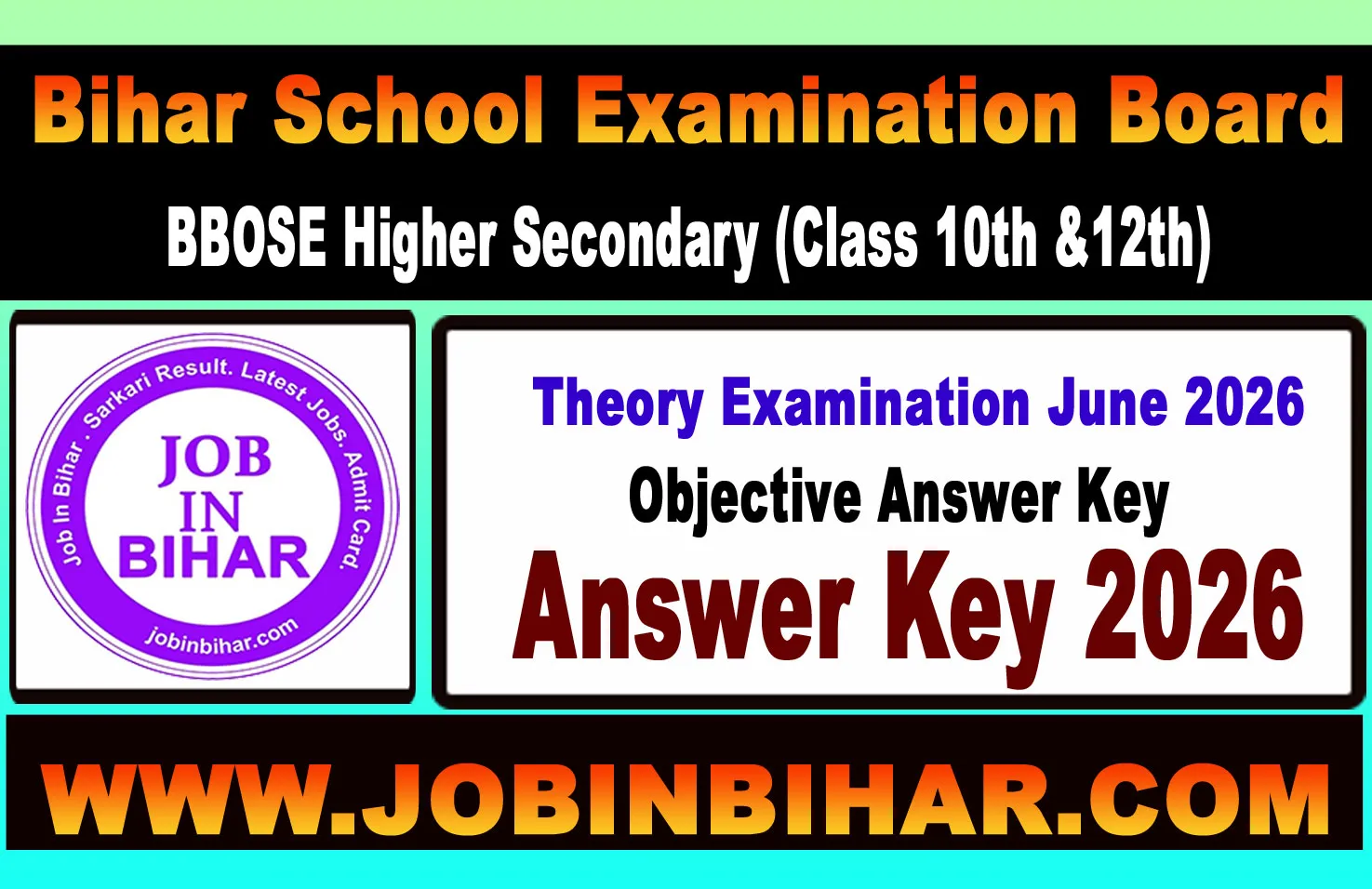 BBOSE 12th Answer Key June 2026 Notification Banner