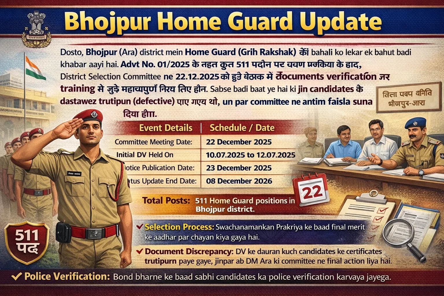 Bhojpur District Selection Committee Home Guard Notice Decem