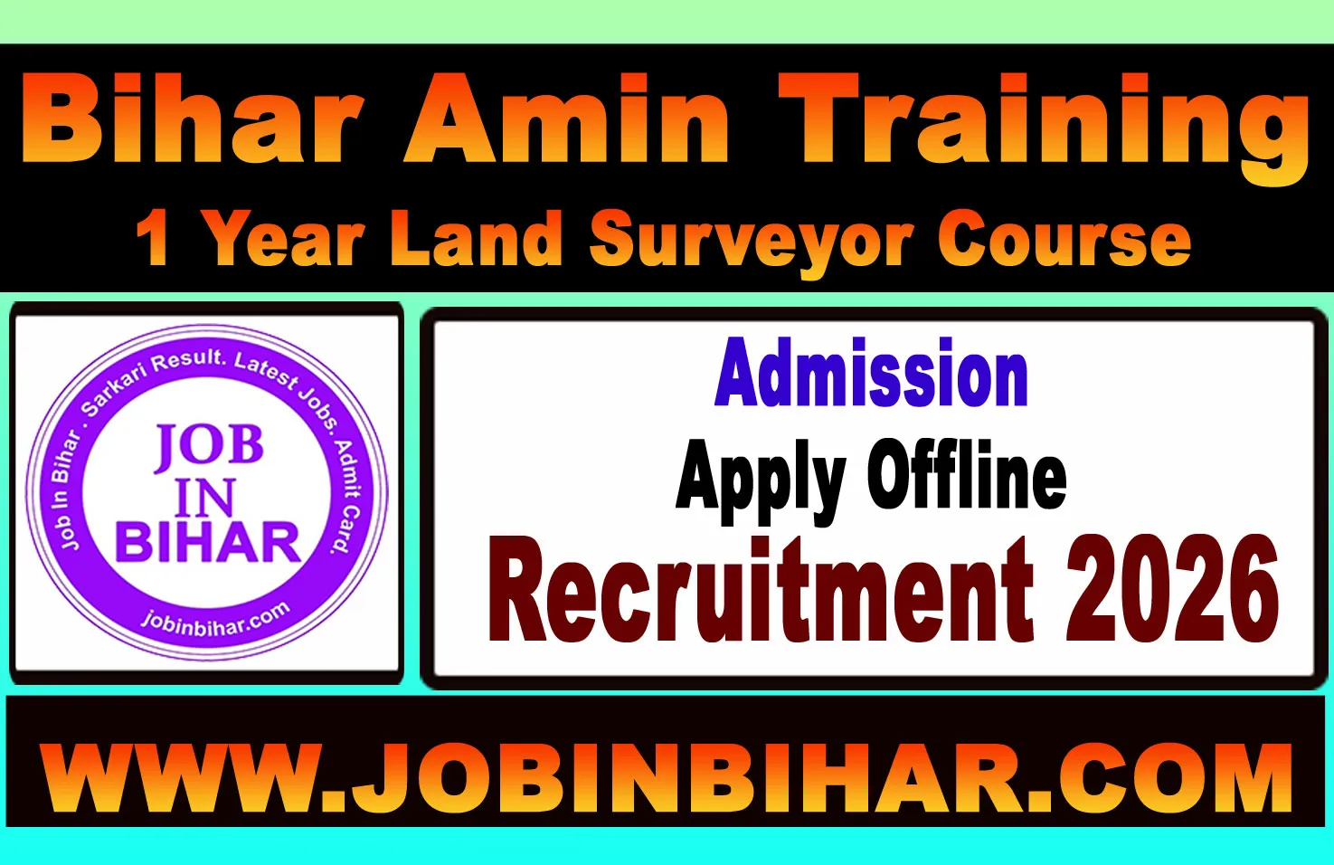 Bihar Amin Land Surveyor Training Registration Notice 2026