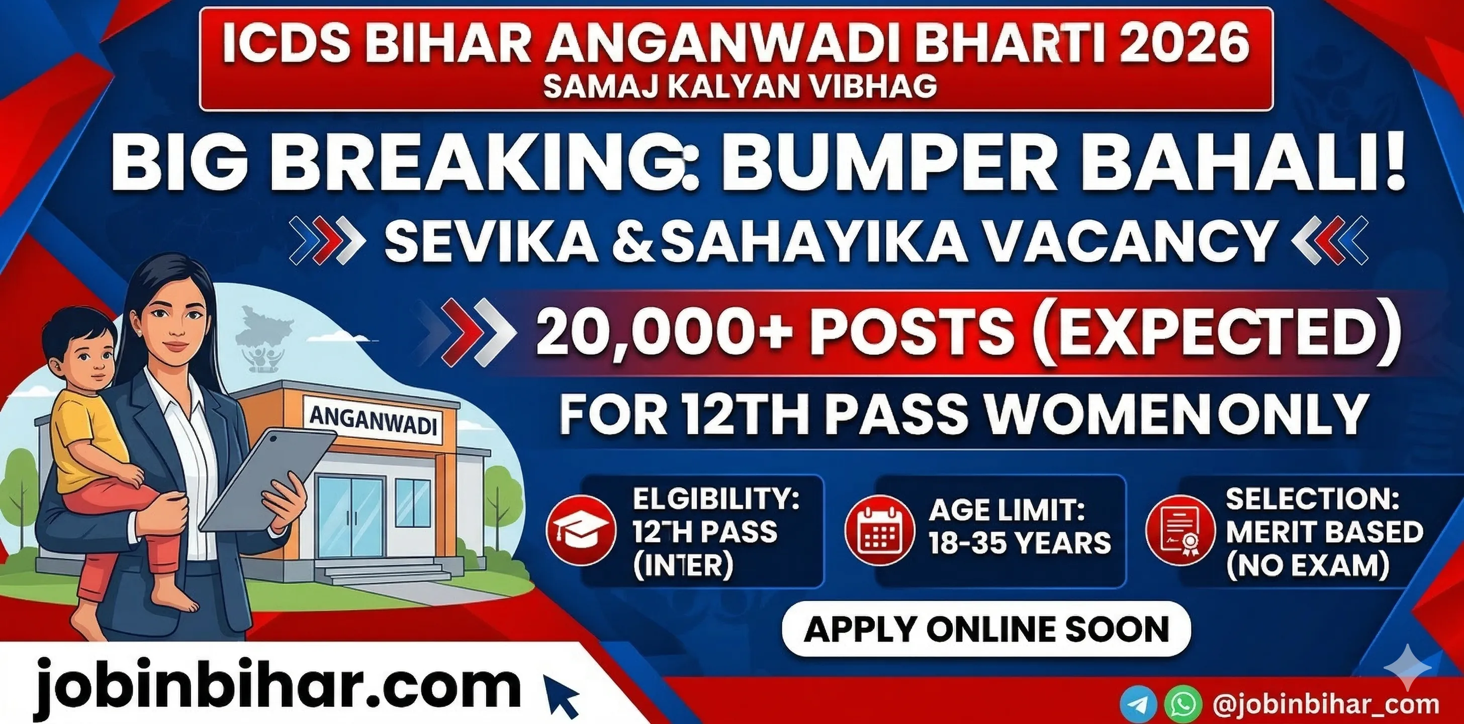 Bihar Anganwadi Sevika Sahayika Recruitment 2026 Notice.