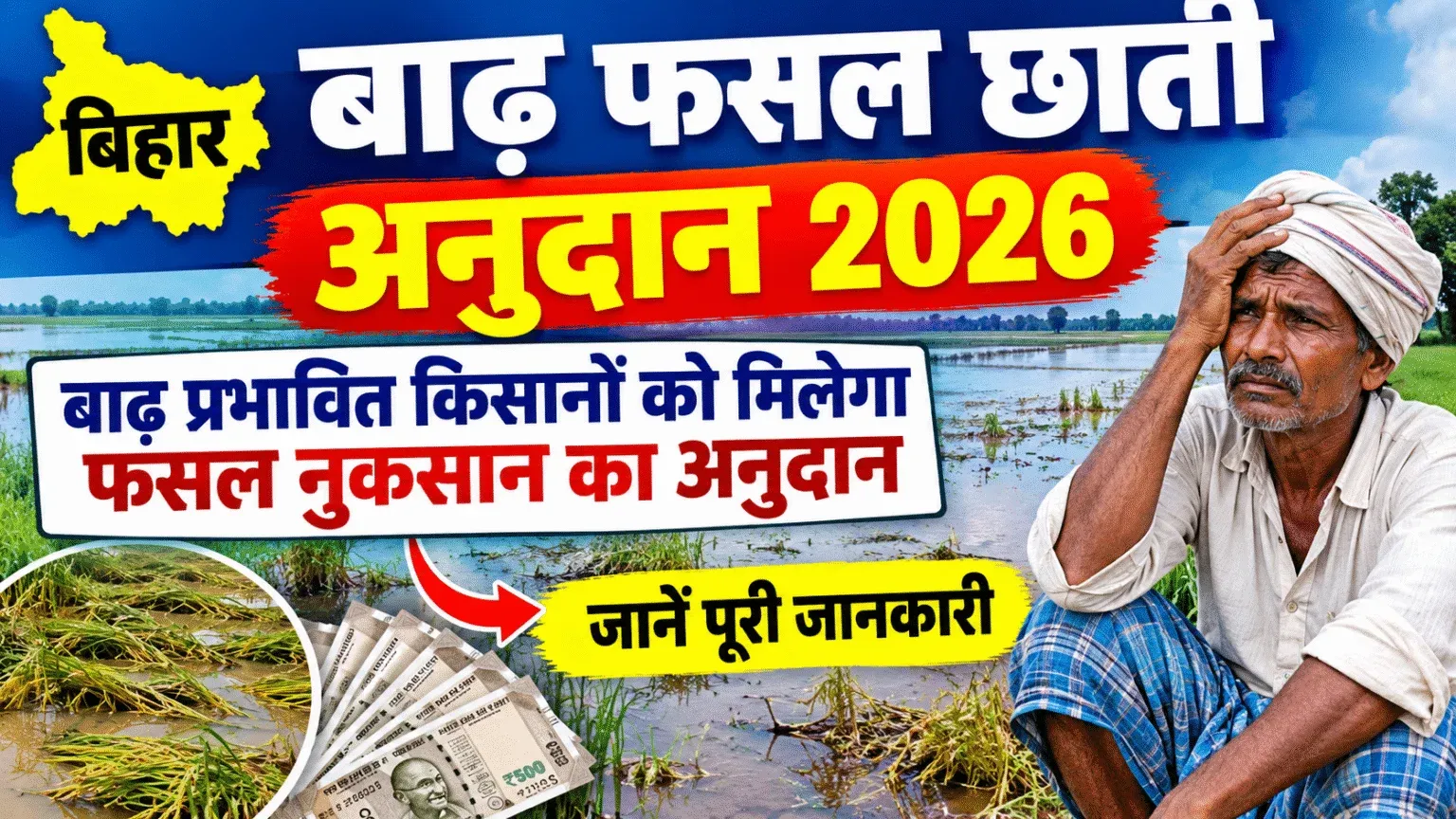 Bihar Badh Fasal Chhati Anudan 2026 Banner