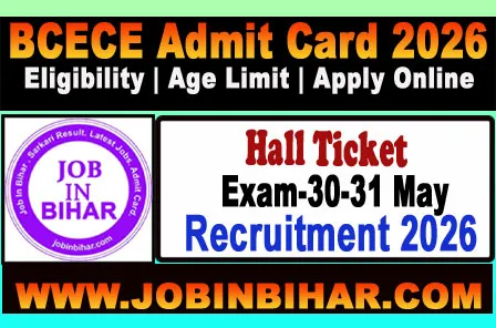 Bihar BCECE Admit Card 2026 Download Portal Link