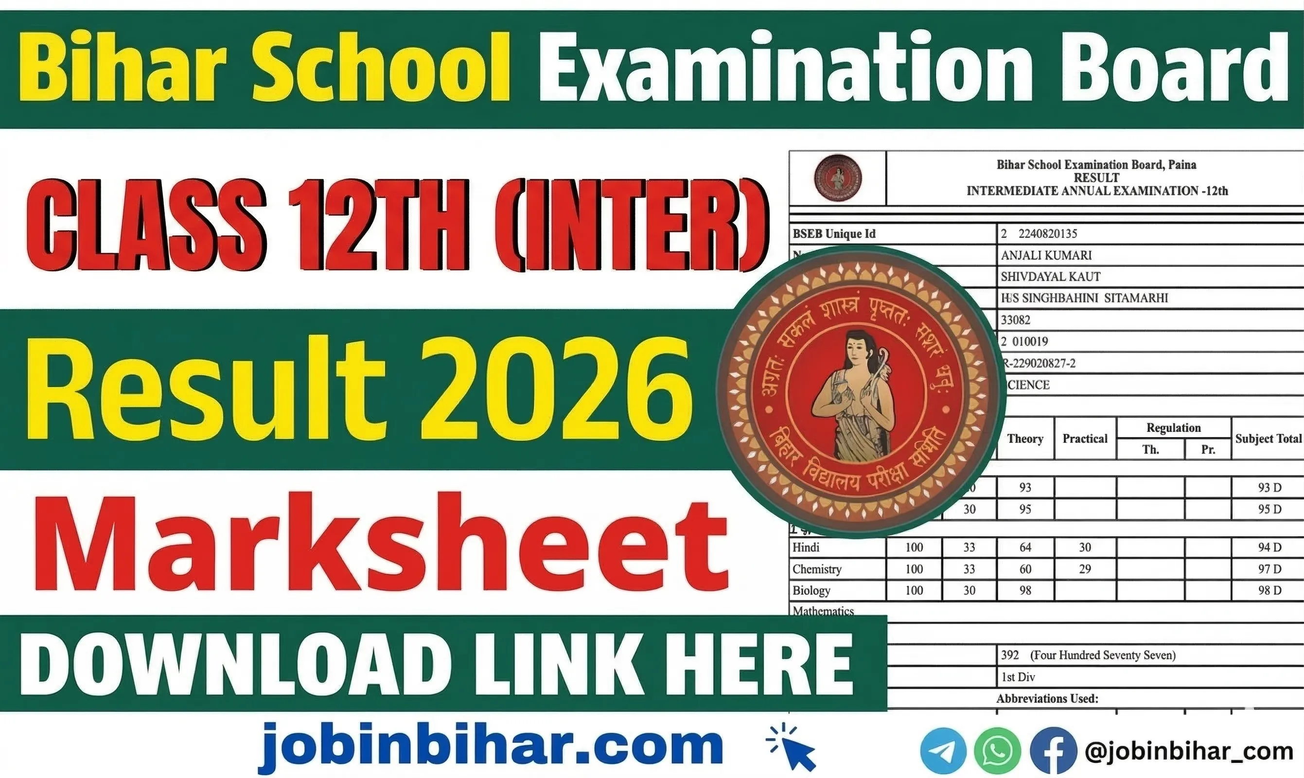 Bihar Board 12th Result 2026: Date, Time & Scorecard Link