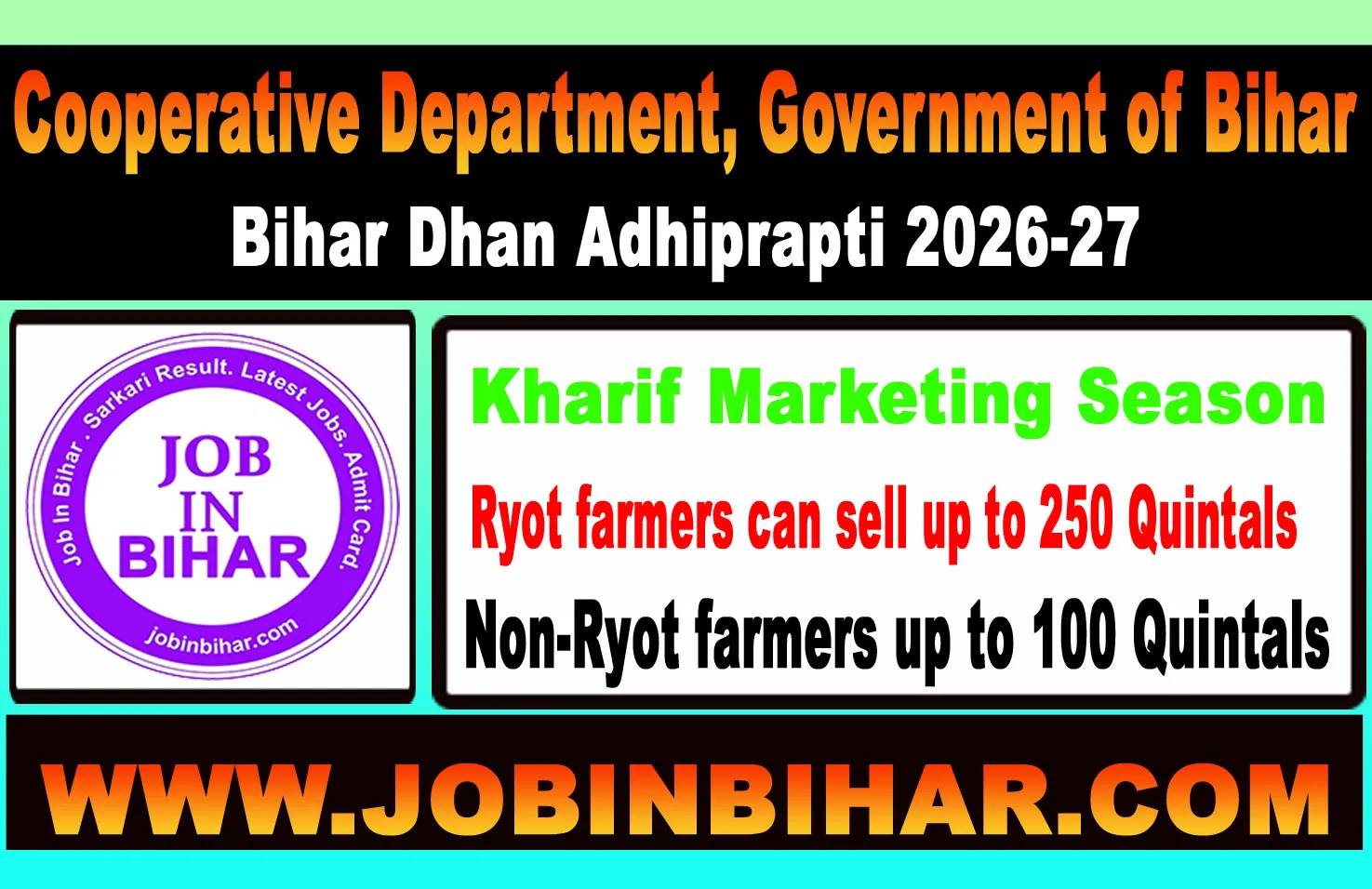 Bihar Dhan Adhiprapti 2026-27 PACS Online Apply Banner