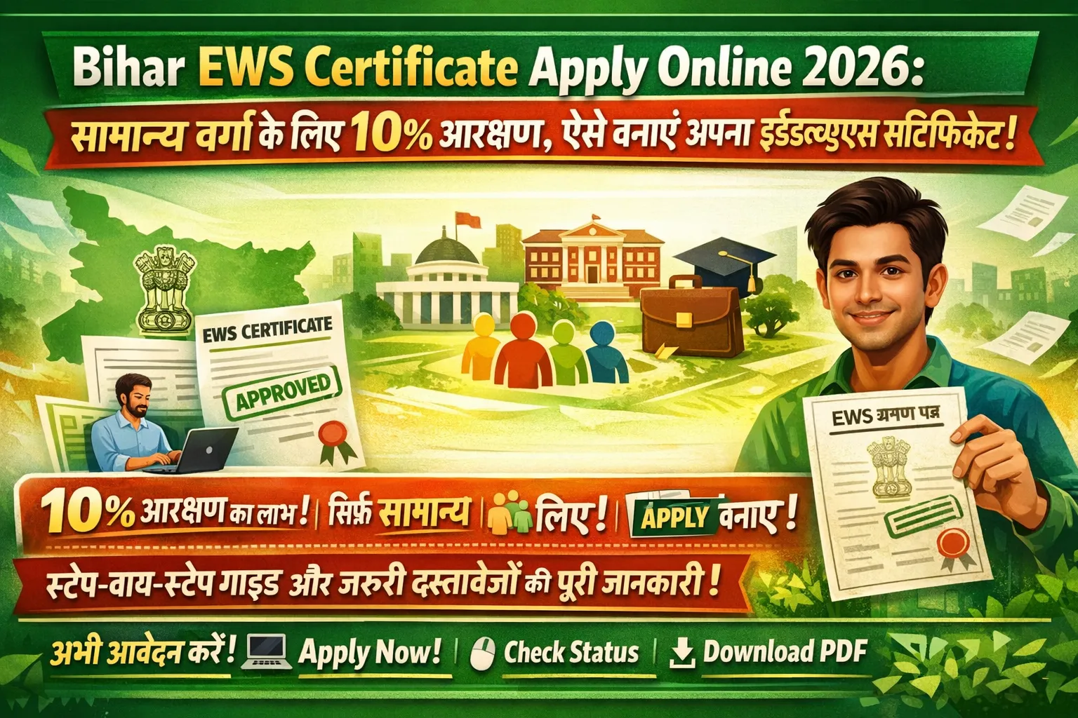 Process to apply for Bihar EWS Certificate online on RTPS Po