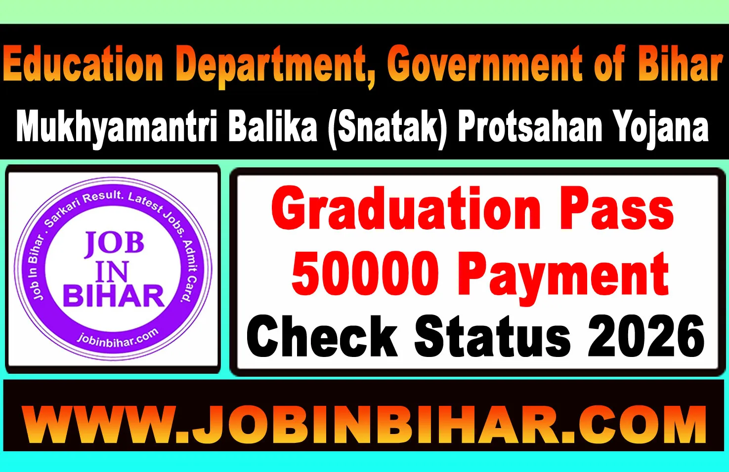 Bihar Graduation Pass 50000 Payment 2026 Banner