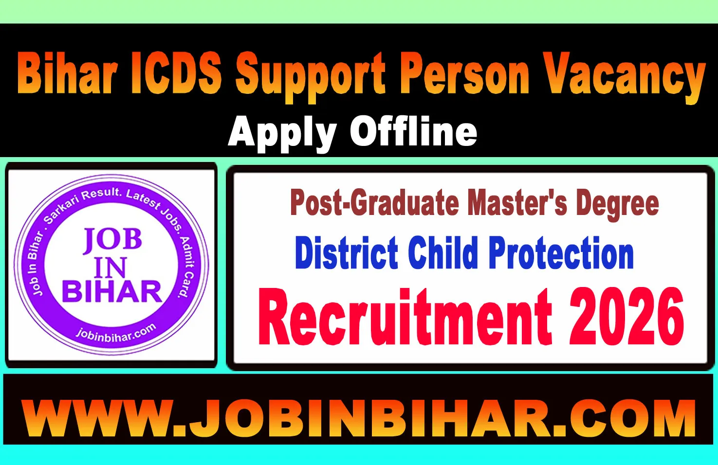 Bihar ICDS District Child Protection Support Person Envelope