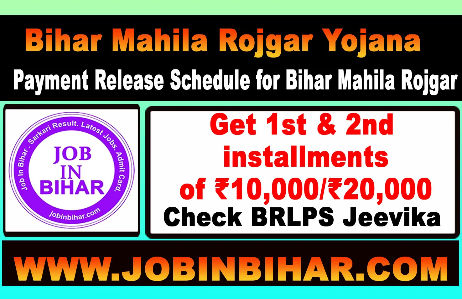 Bihar Mahila Rojgar Yojana Payment Date 2026 Banner