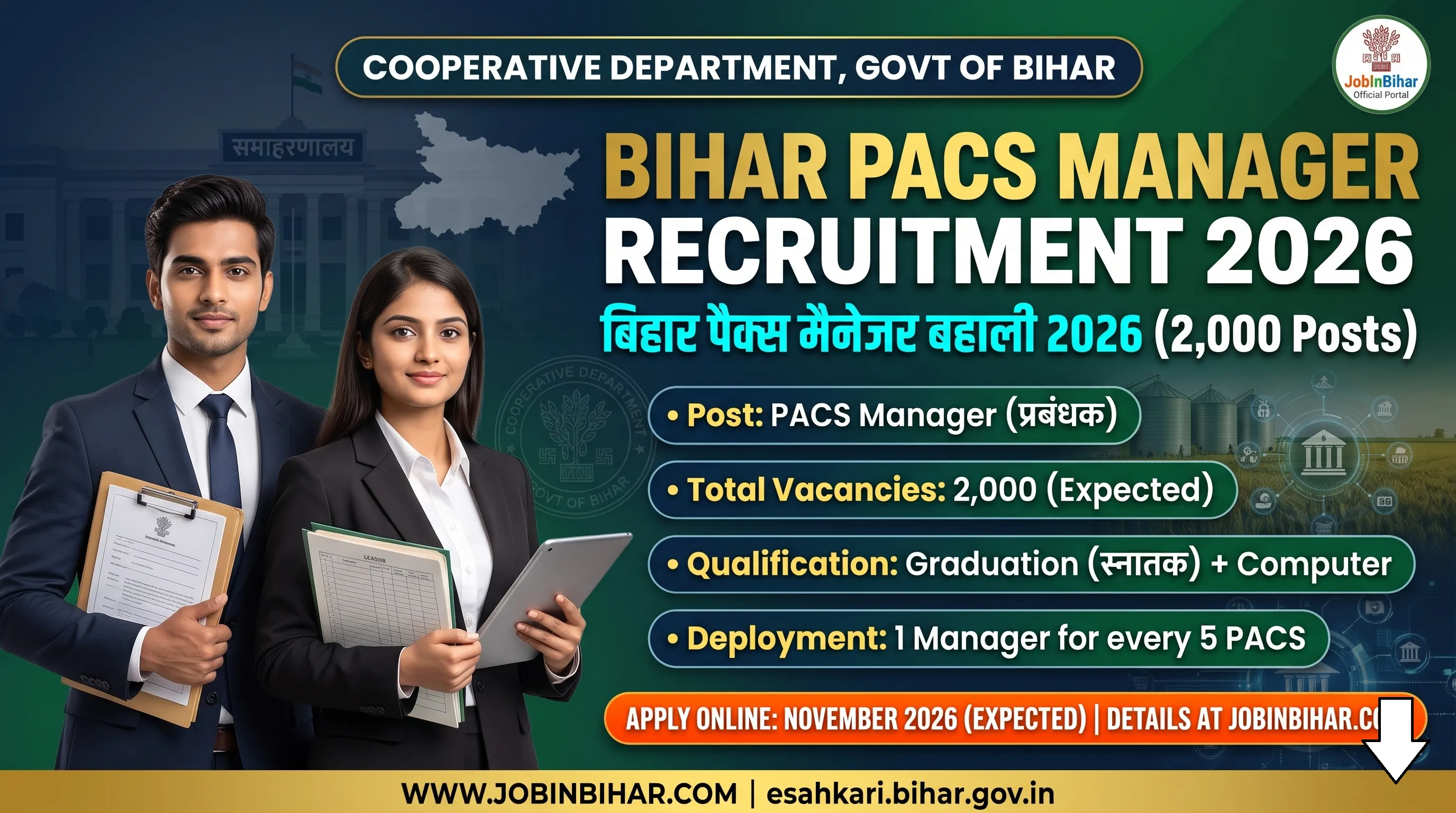 Bihar PACS Manager Recruitment 2026 Notification Banner