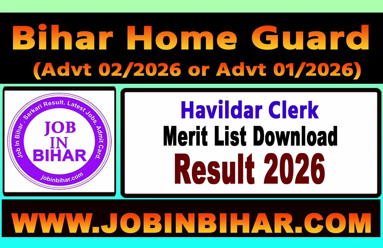 Bihar Home Guard Havildar Clerk Written Exam Result PDF 2026