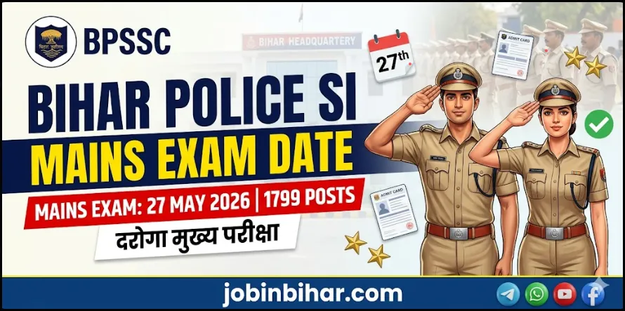 Bihar Police BPSSC SI Mains Exam Date 2026 Notice