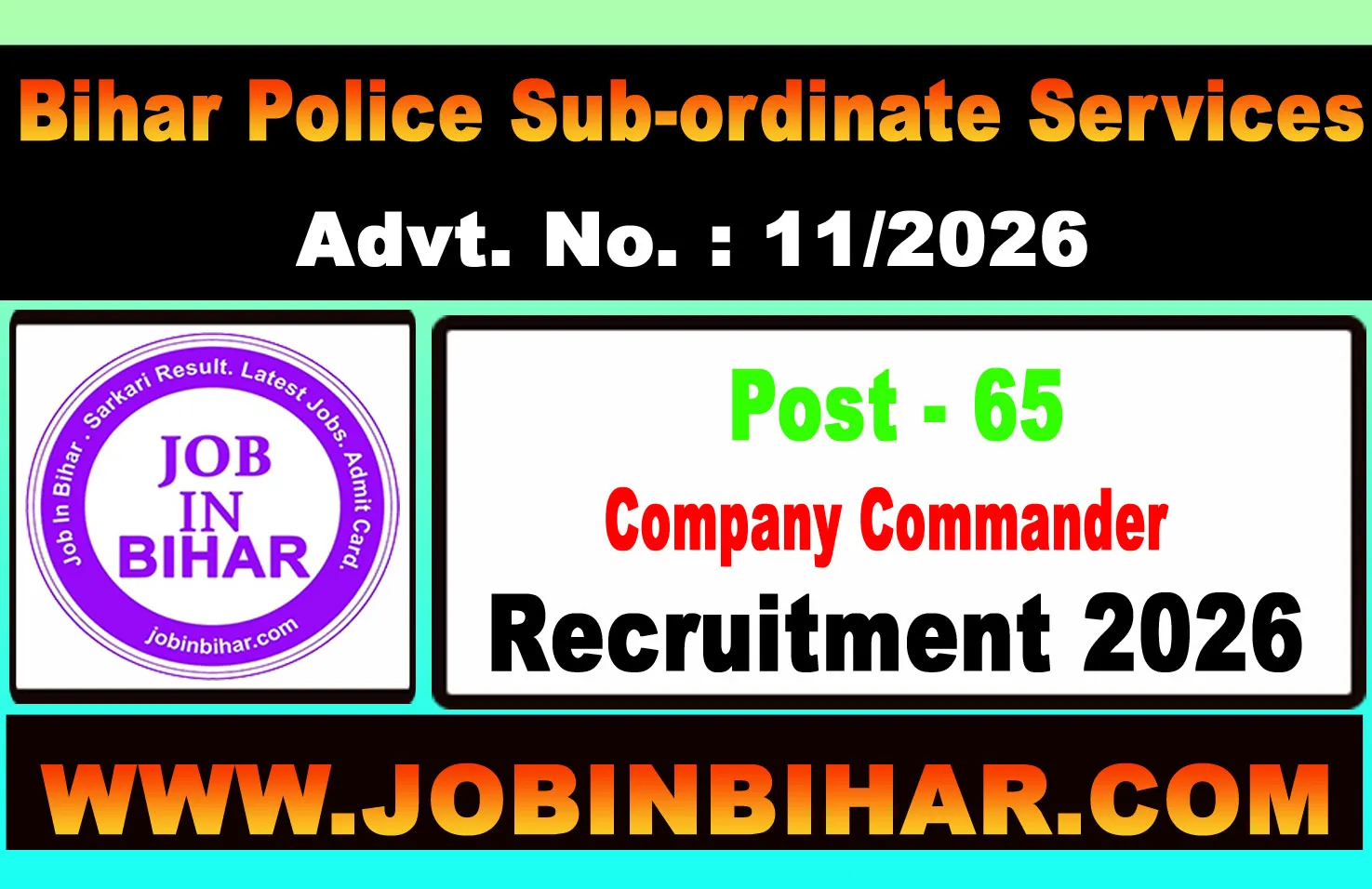 BPSSC Bihar Police Company Commander Recruitment 2026