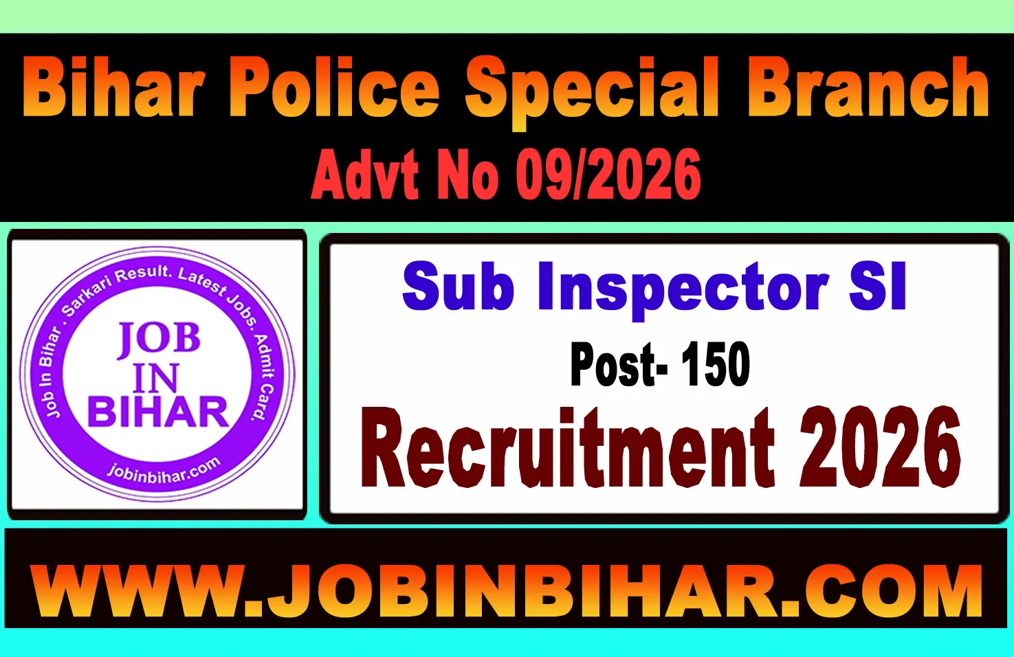 BPSSC Bihar Police Special Branch SI 2026 Recruitment Notice