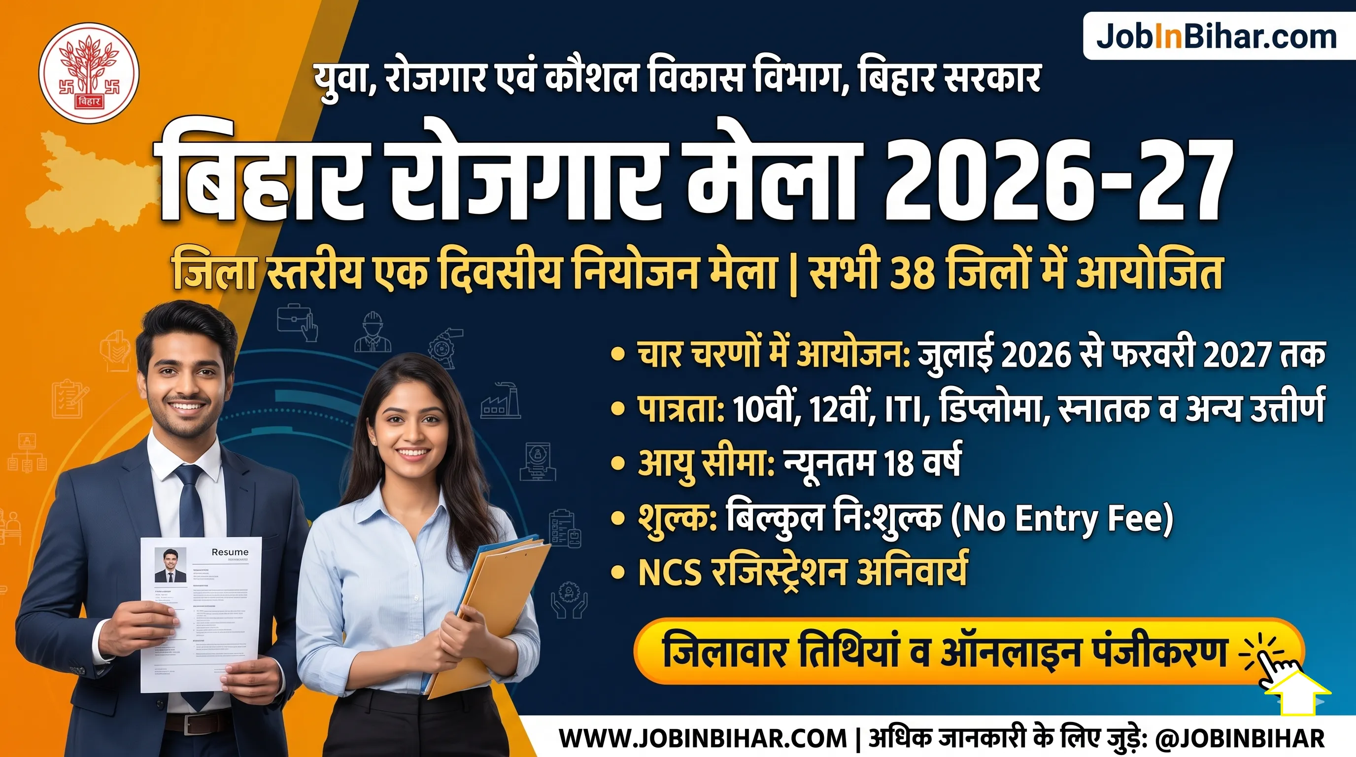 Bihar Rojgar Mela 2026-27 District Wise Schedule