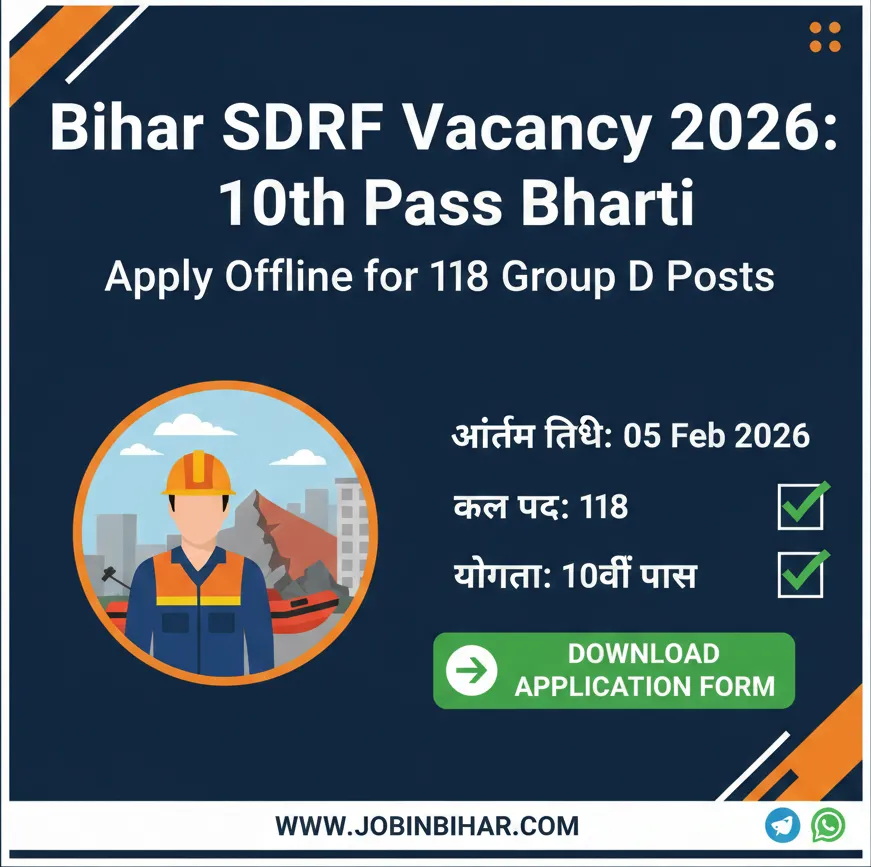 Bihar SDRF Vacancy 2026 Notification and Form