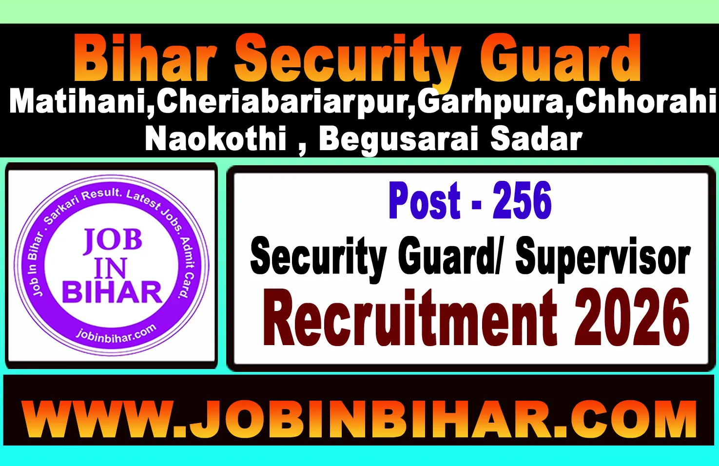Bihar Security Guard and Supervisor Recruitment 2026 Banner