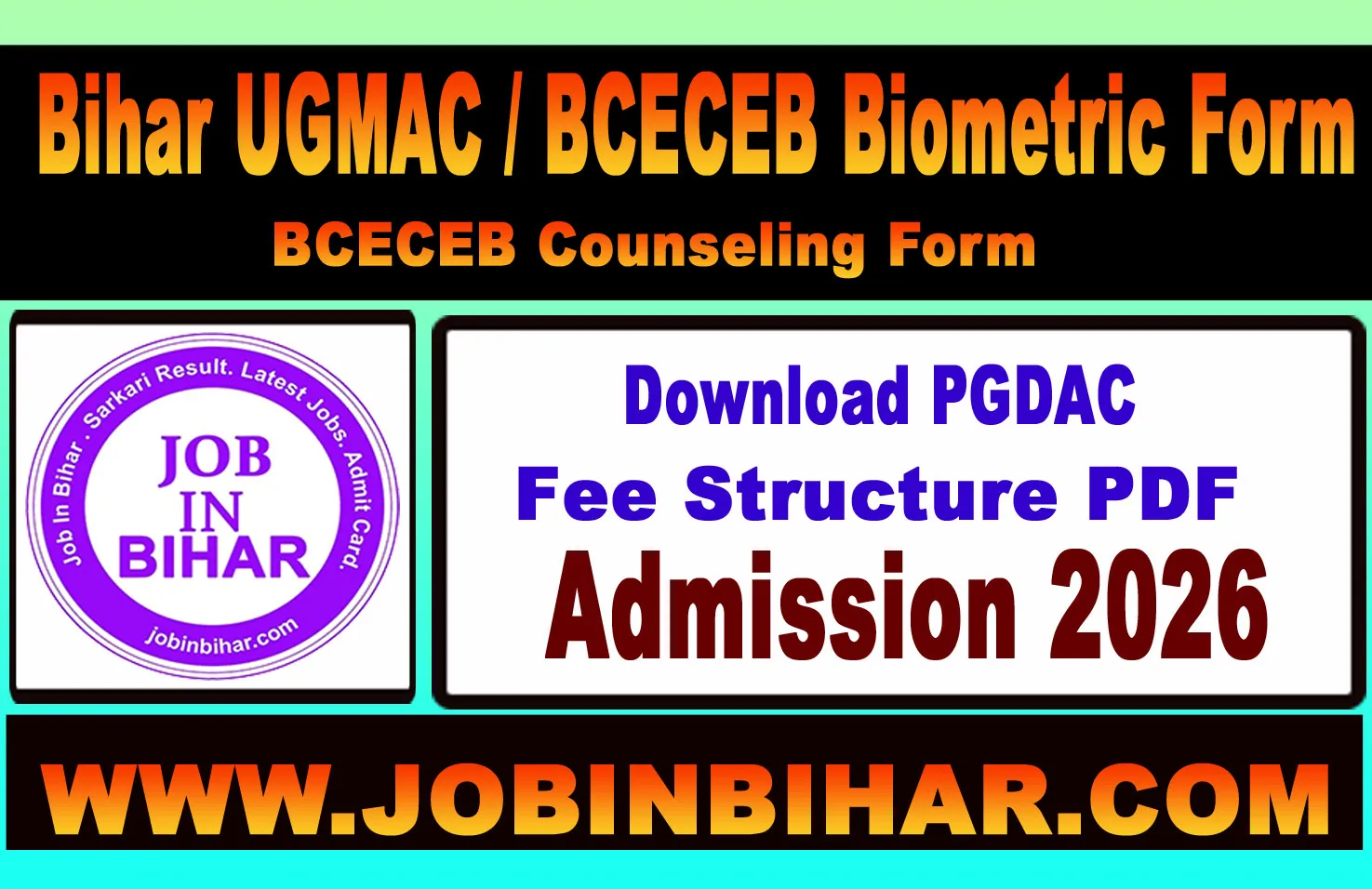 Bihar UGMAC 2026 Check Slip and Biometric Form PDF