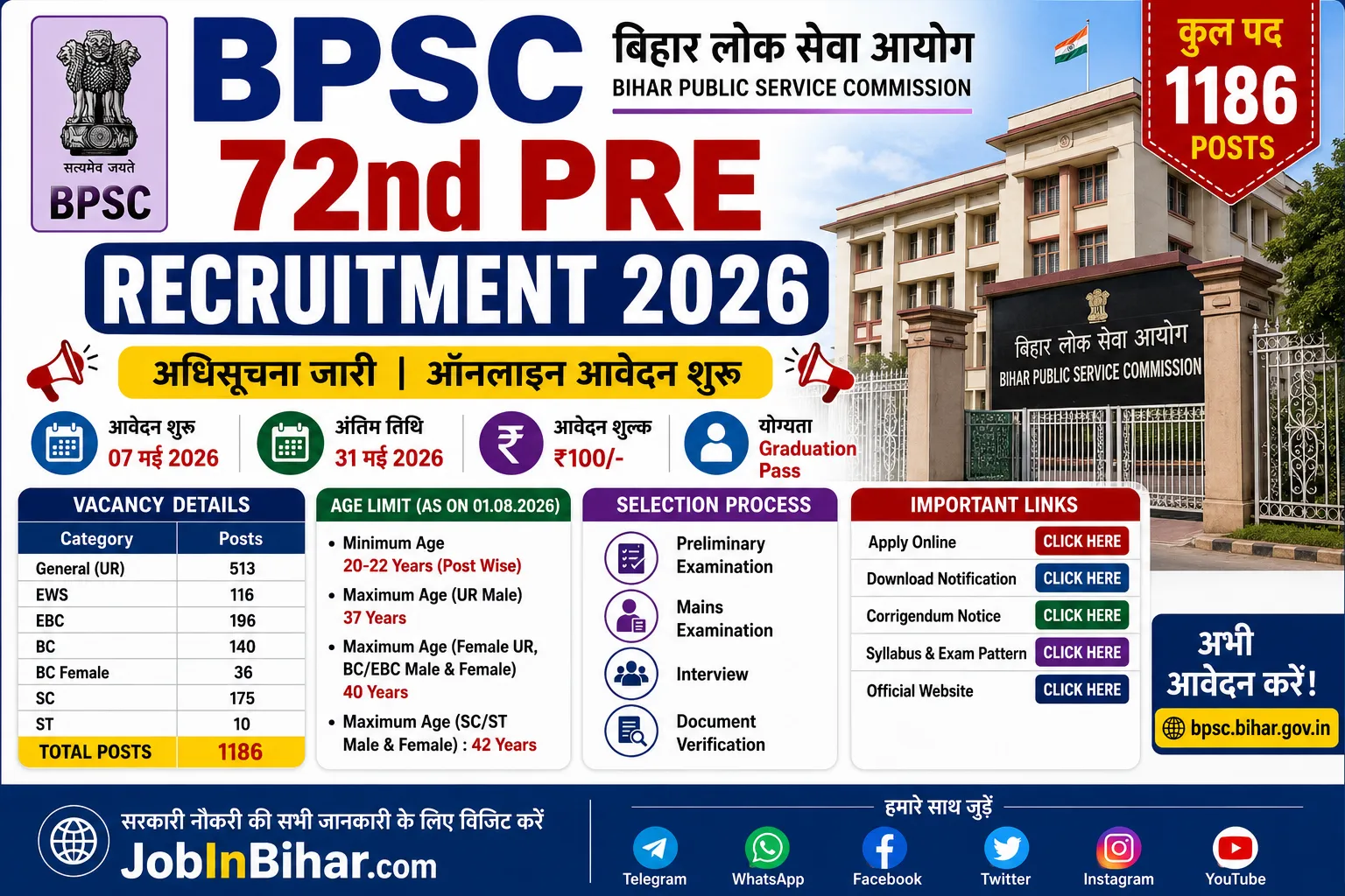 BPSC 72nd Pre Recruitment 2026