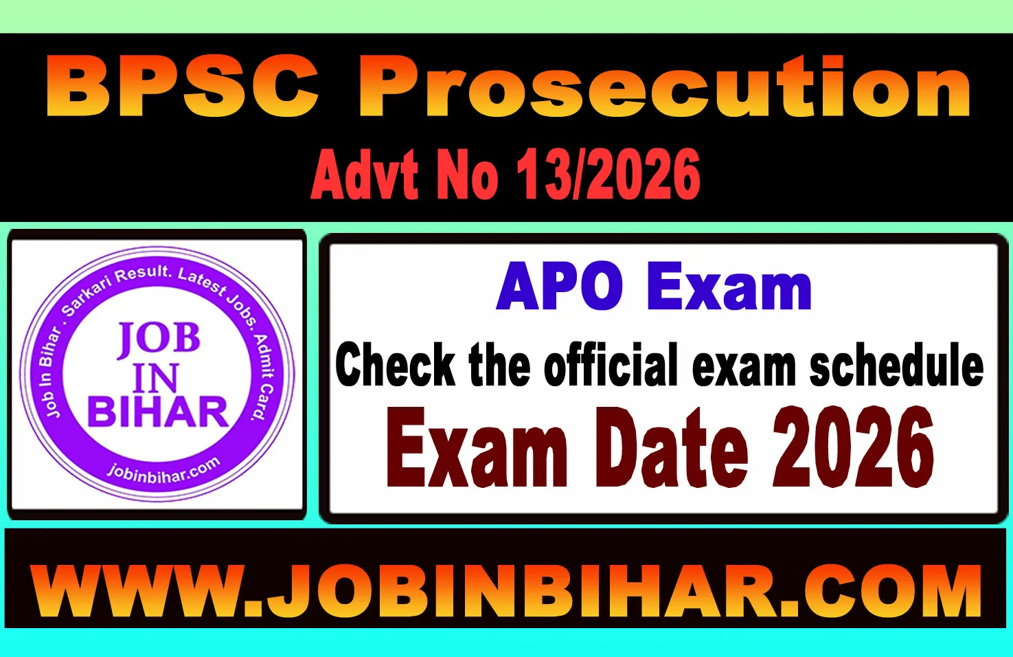 BPSC Bihar Prosecution Officer APO 2026 Exam Date Notice