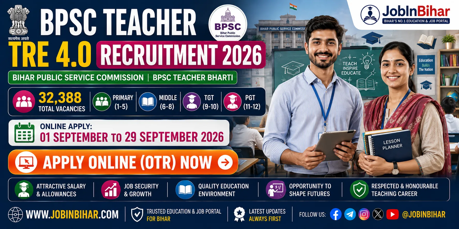 BPSC Bihar School Teacher TRE 4.0 Recruitment 2026