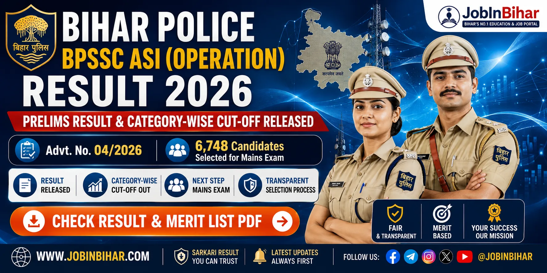 BPSSC ASI Operation Prelims Result 2026 Banner