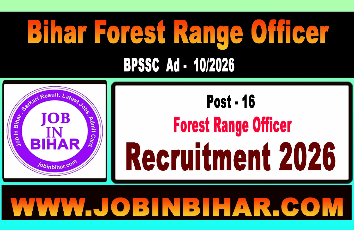 BPSSC Bihar Forest Range Officer Recruitment Online Dashboar