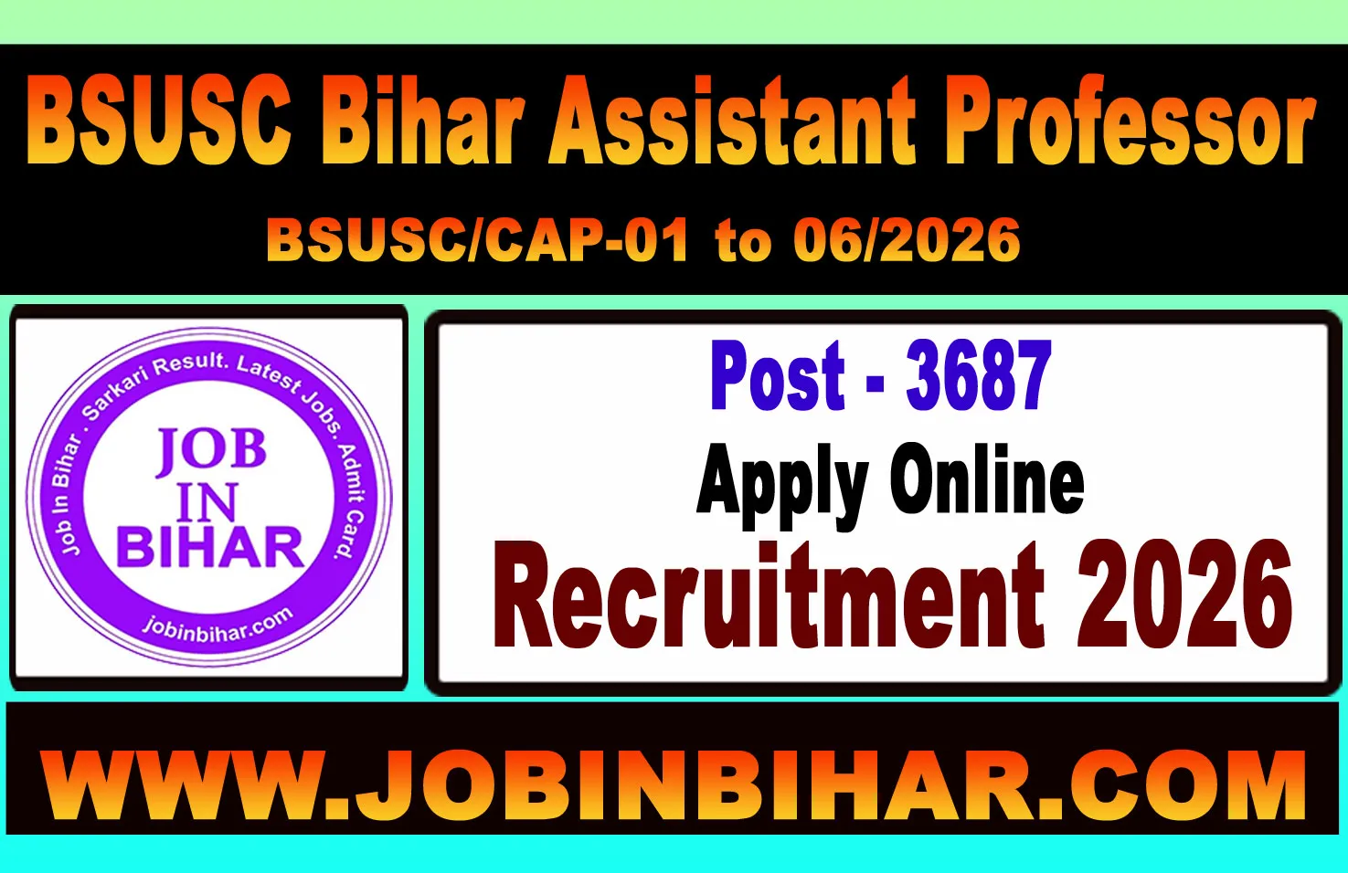 BSUSC Bihar Assistant Professor 2026 Recruitment
