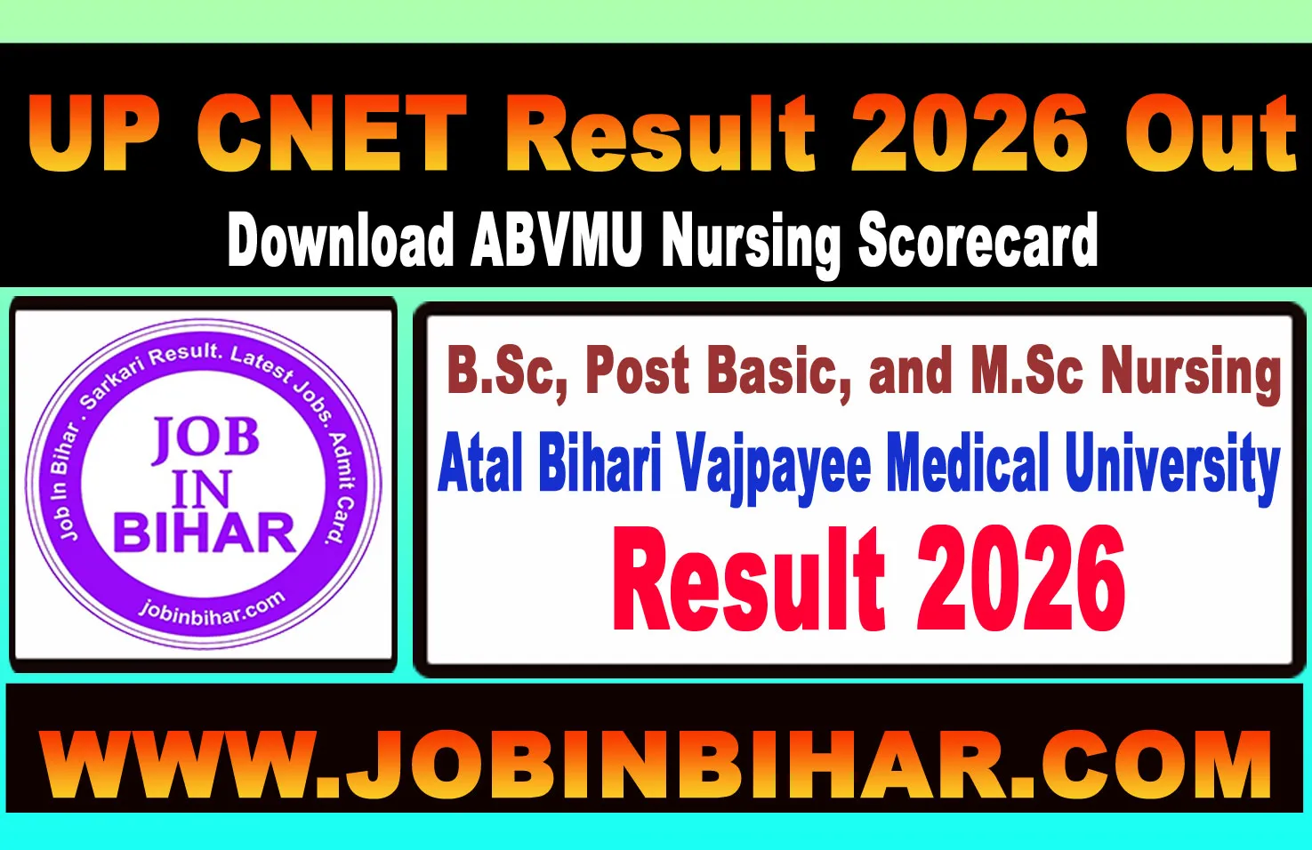 ABVMU UP CNET Nursing Entrance Result Scorecard Gateway