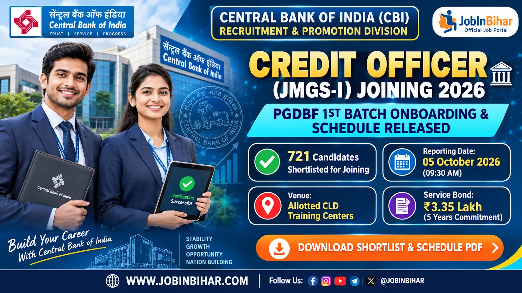 Central Bank Credit Officer 1st Batch Joining Notice 2026
