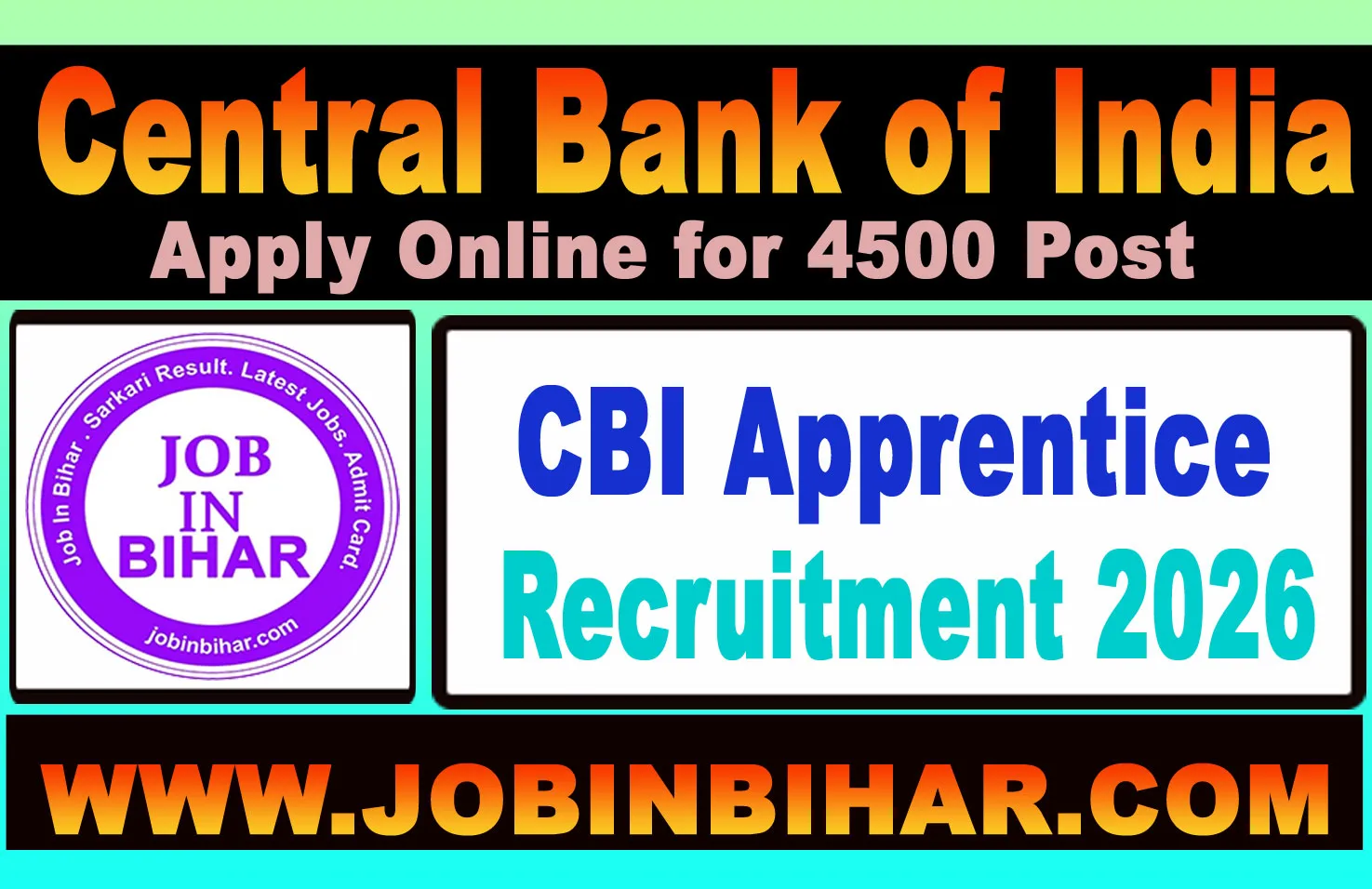 Central Bank of India CBI Apprentice Online Application Page
