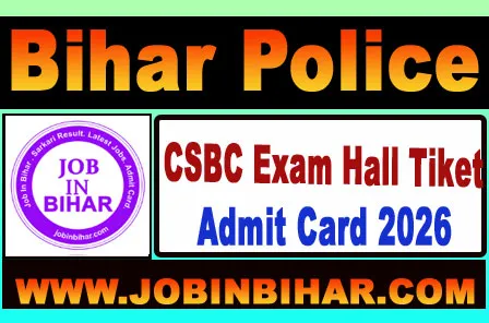 CSBC Bihar Police Prohibition Constable Exam City Slip Login