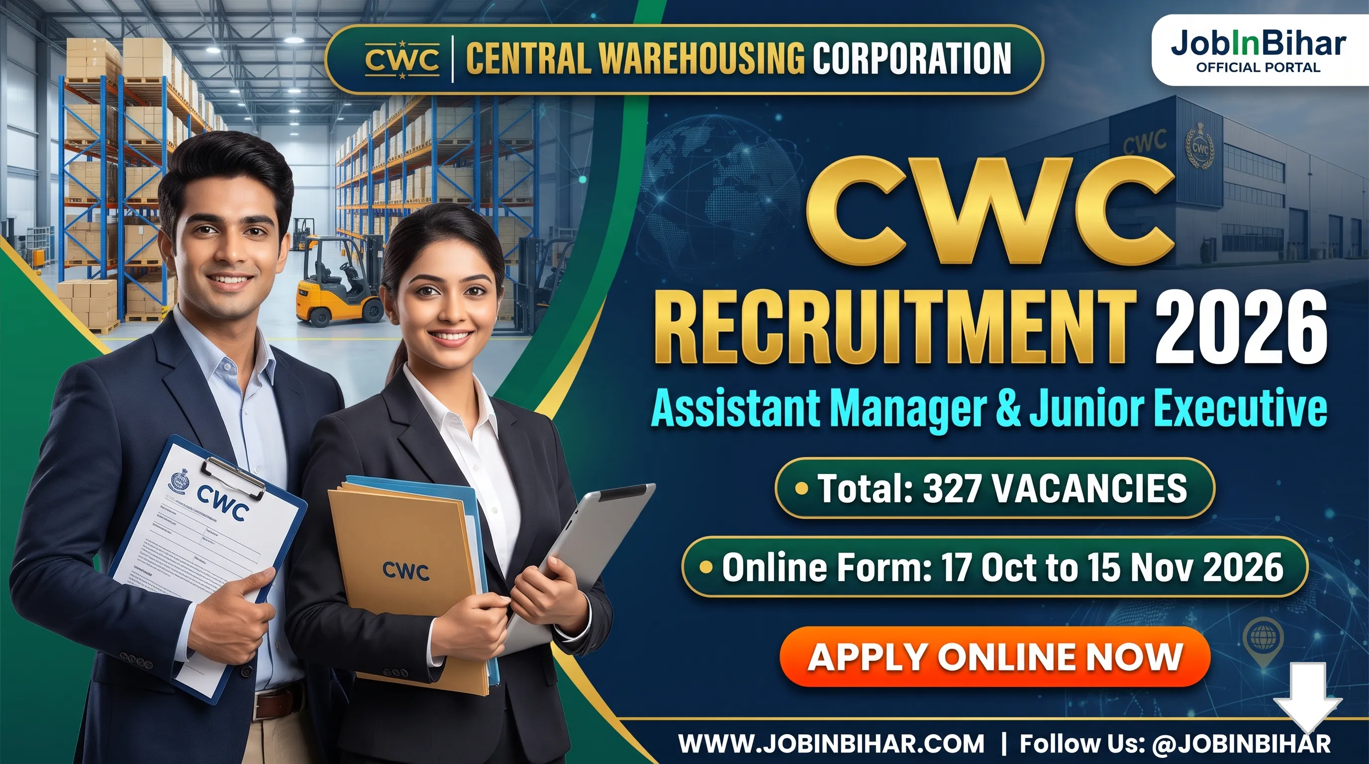 CWC Recruitment 2026 Official Notification Banner