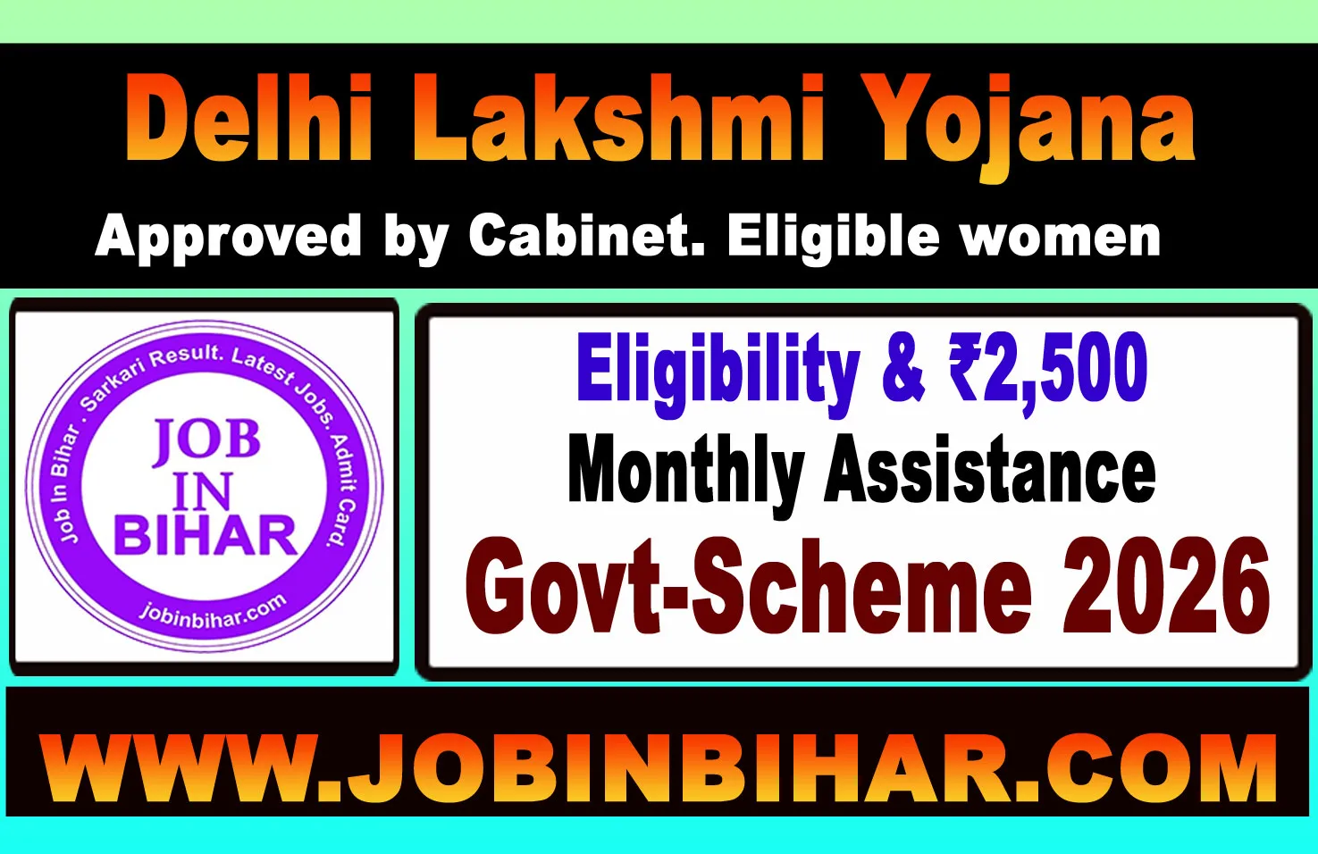 Delhi Lakshmi Yojana 2026 Monthly 2500 Rupees Scheme Banner