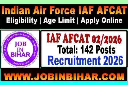 IAF AFCAT 02/2026 Online Form: Apply for Flying & Ground Dut Indian Air Force AFCAT 02 2026 Online Recruitment Banner