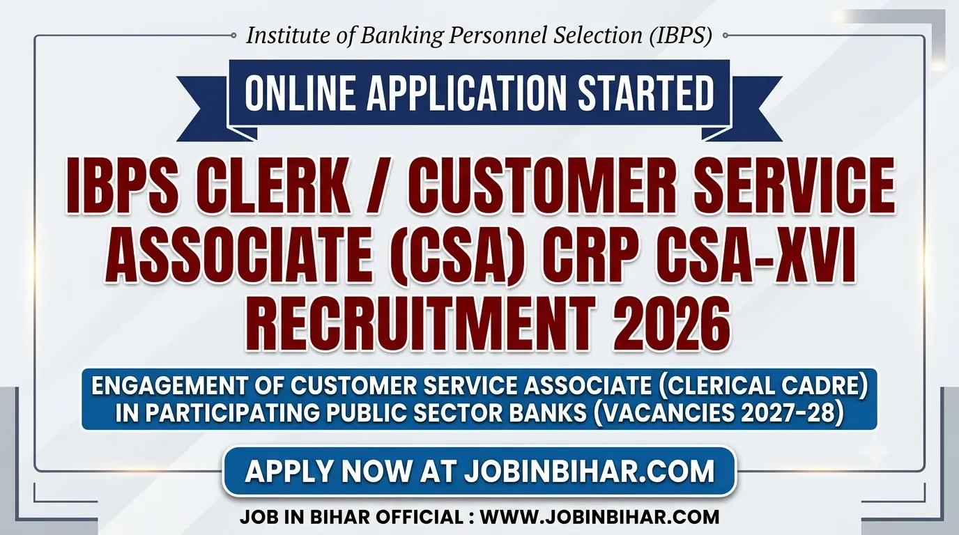 IBPS CSA XVI Recruitment 2026 Notification