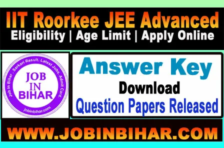 IIT Roorkee JEE Advanced Answer Key Download Link Portal