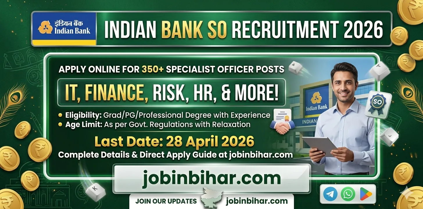 Indian Bank Specialist Officer (SO) Recruitment 2026 Officia