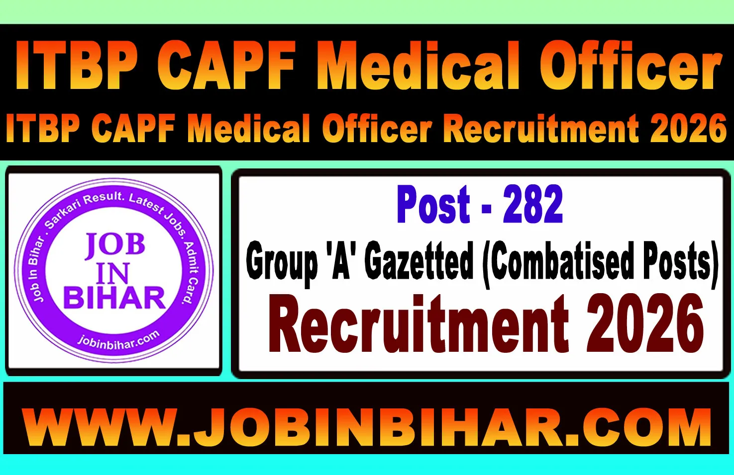 ITBP CAPF Medical Officer Recruitment 2026 Banner